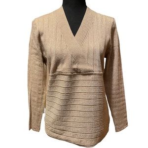 Style & Co Petite Gold Metallic Sweater